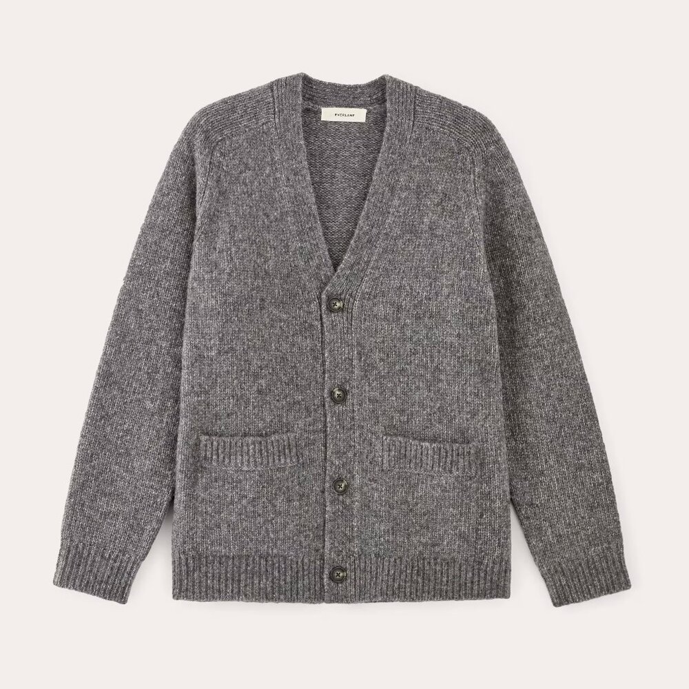 Everlane - The Cloud Relaxed Cardigan, XL, Heather Charcoals